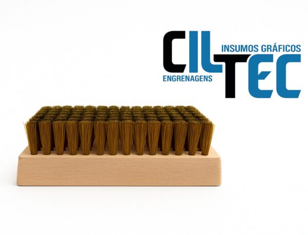 Escova de Latão para Limpeza de Cilindros Anilox Mecânicos e Cilindros Cromados
