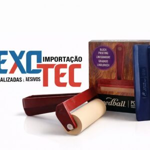 Rolinho de Pressão Speed Ball para Aplicação Precisa de Clichê Flexográfico – Plástico + Espátula Auxiliar para Colagem de Fita Dupla Face