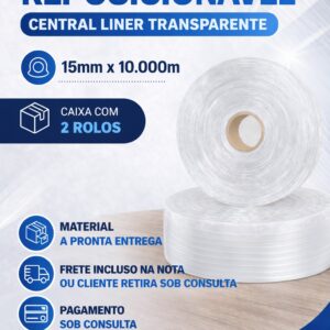 Fita Reposicionável Abre e Fecha para Embalagens Flexíveis e Técnicas – 15mmx10000m Transparente
